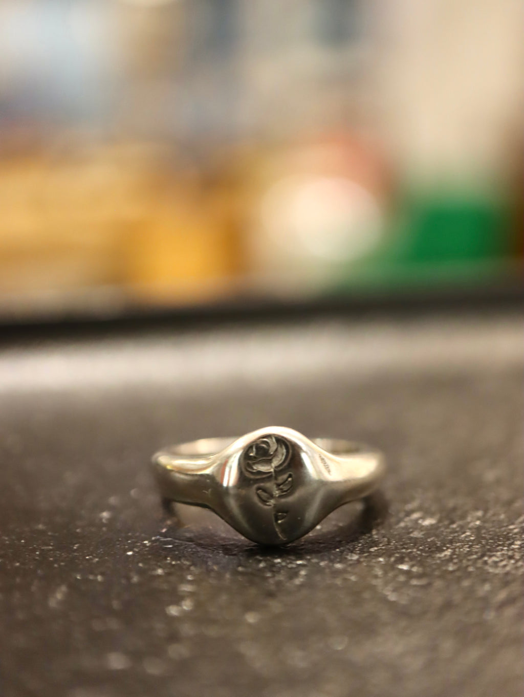 Floral stainless steel ring