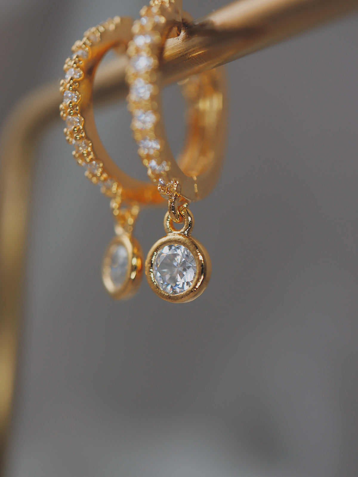 Hoop drop cz silver 925 earrings