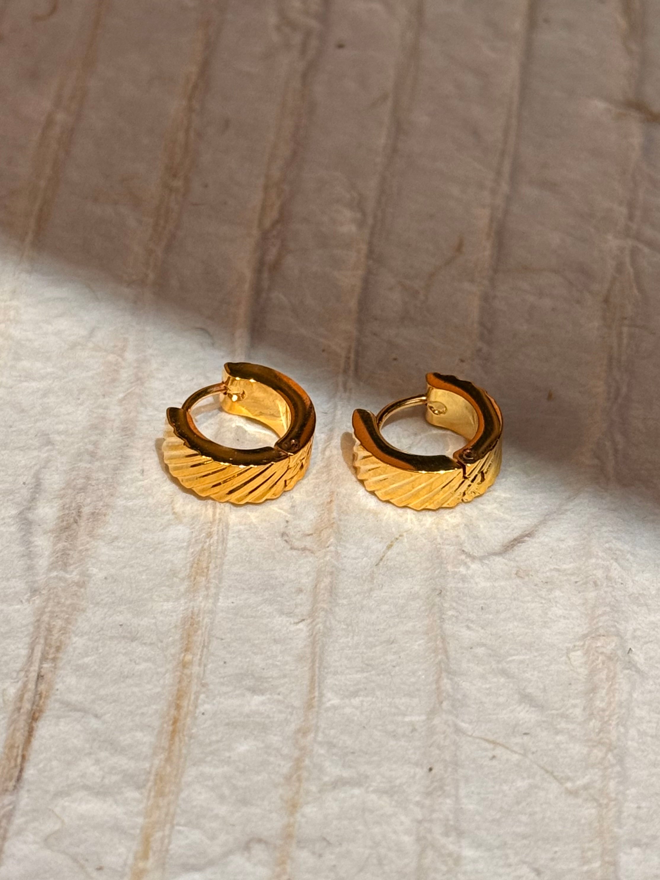 Surgical steel flat hinged hoop earrings