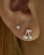 Lucent Cherry Stud 925 Silver Earrings