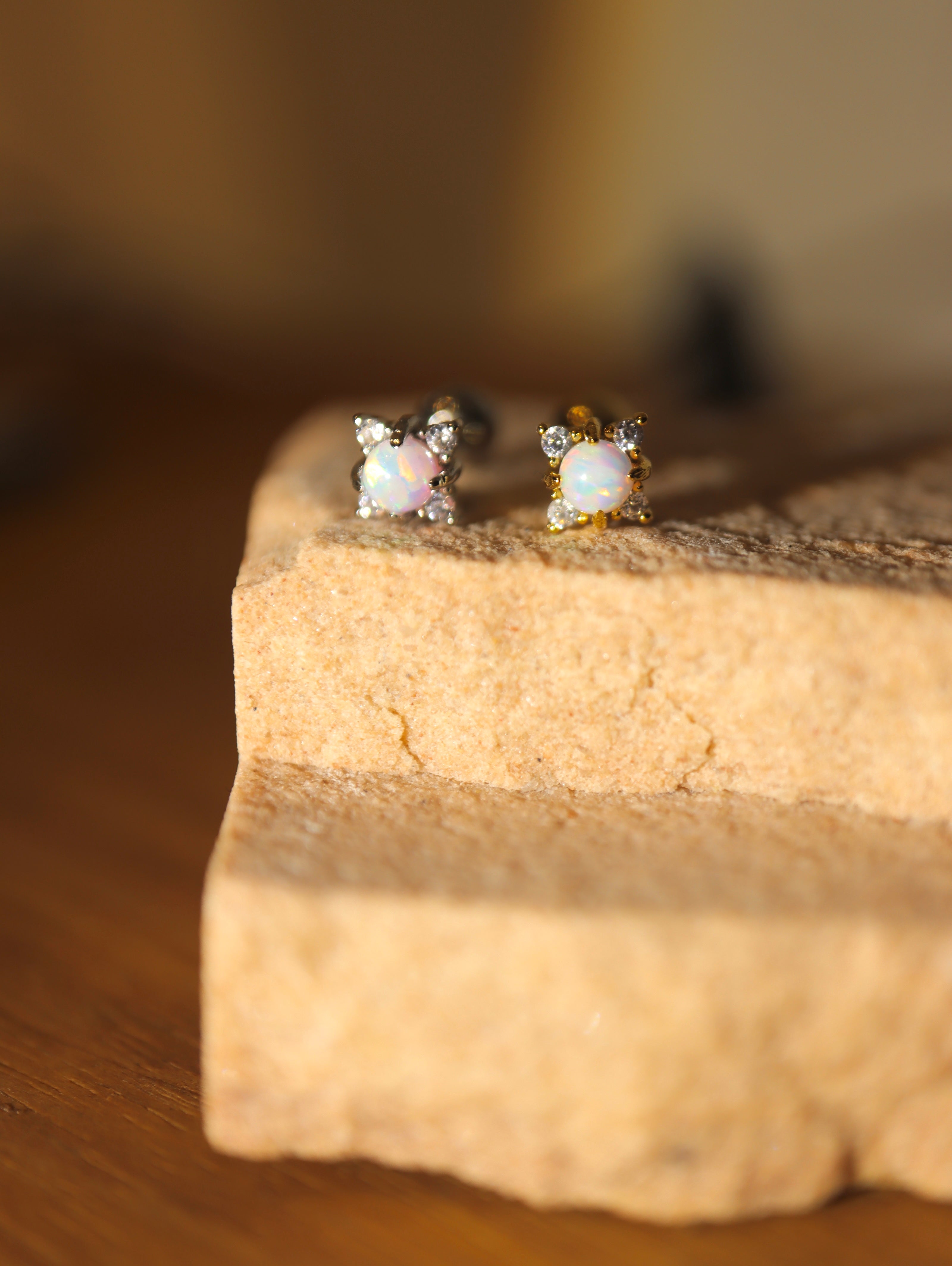 Ether Opal stud surgical steel earring