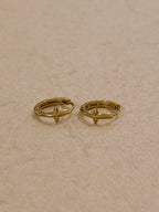 Cross hinged stainless steel earrings