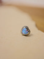 Heart Opal 925 silver stud earring (1pc)