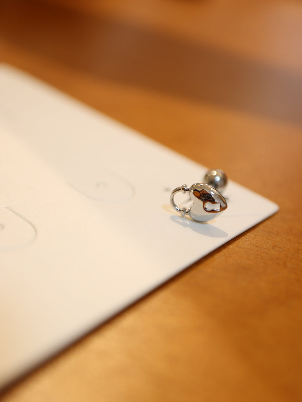 Lock heart surgical steel 316L stud piercing (1pc)