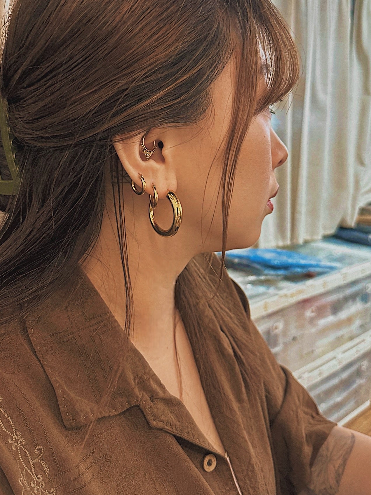 Stainless steel hoop earrings