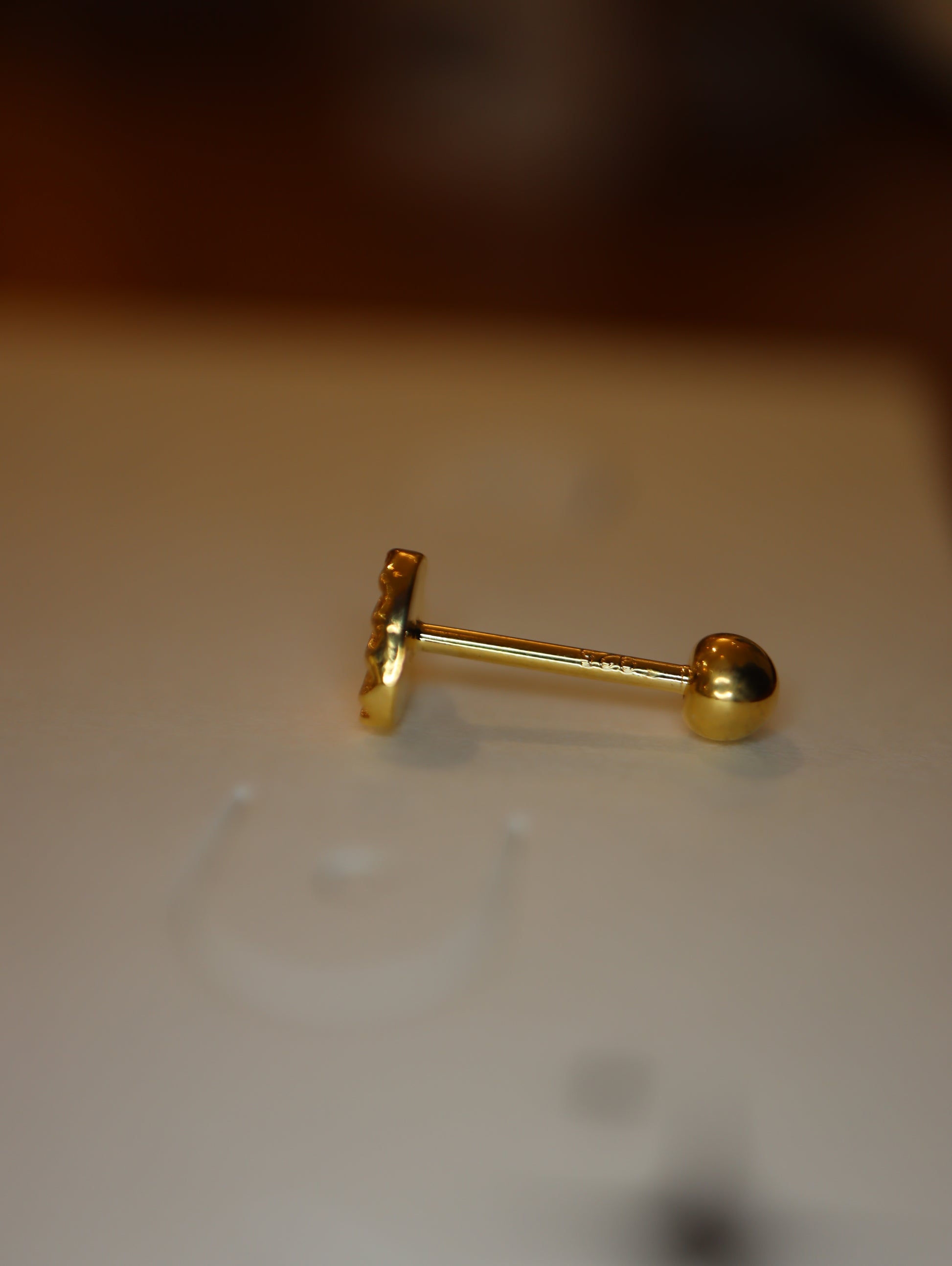 Striped heart 925 silver piercing (1pc)