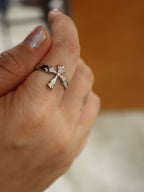 Cross stainless steel ring