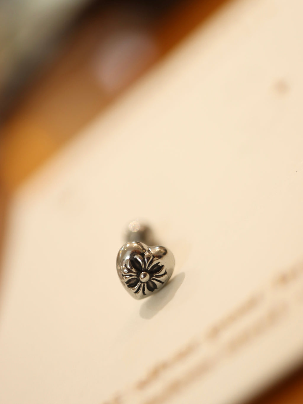 Heart surgical steel 316L stud piercing