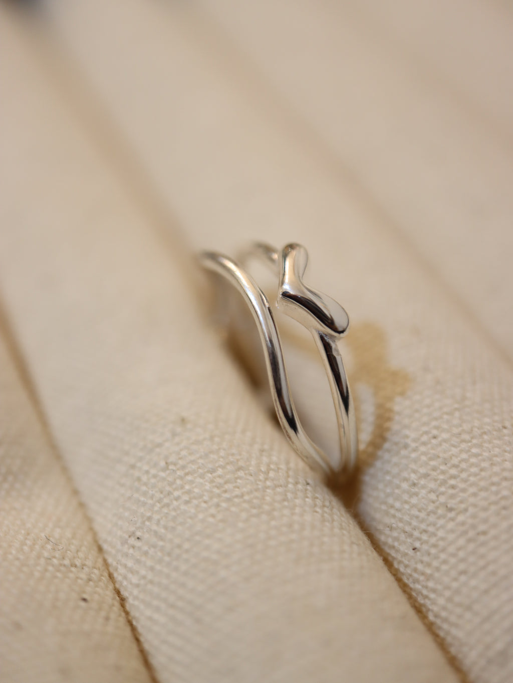 Heart 925 silver open size ring