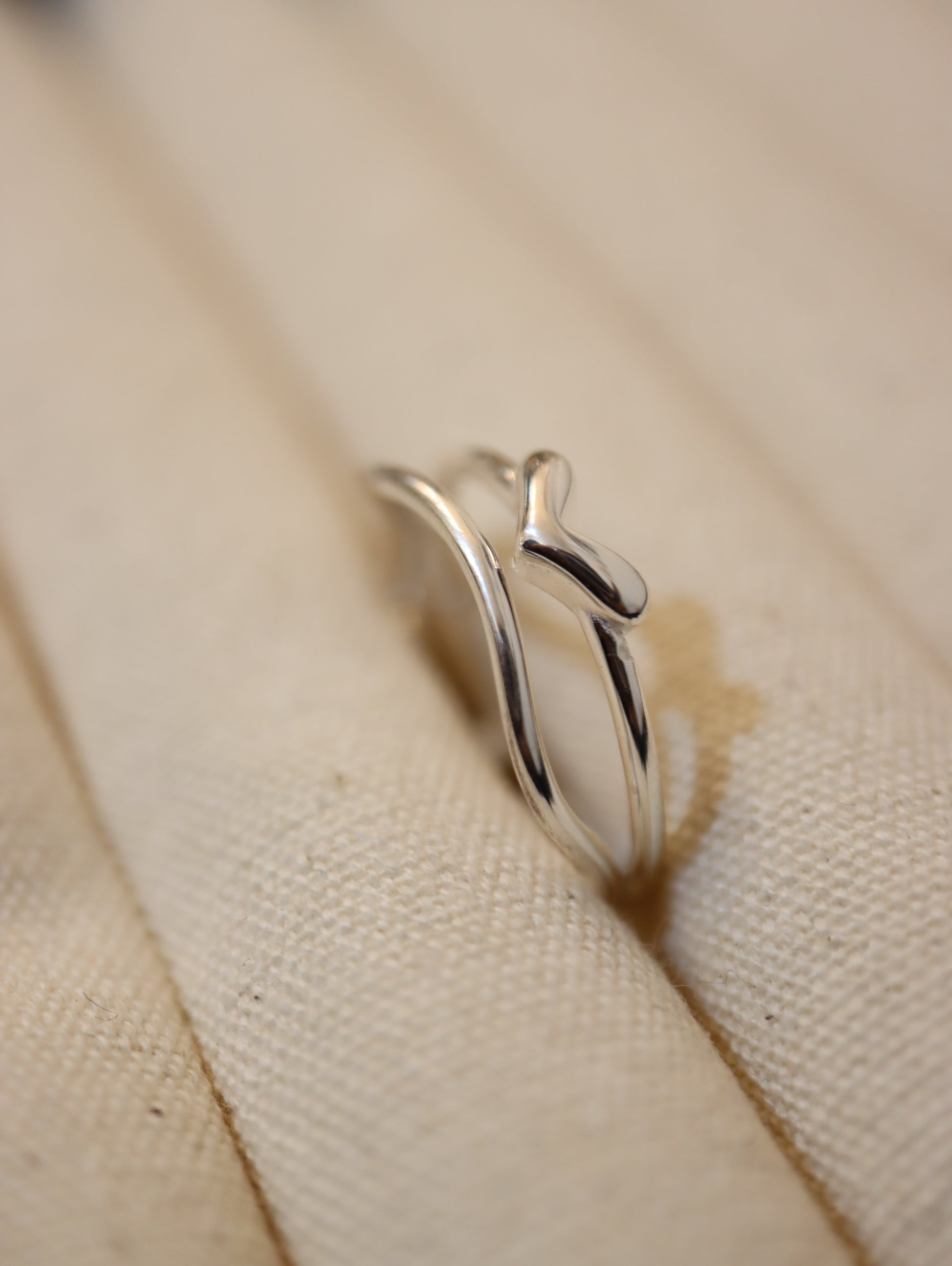 Heart 925 silver open size ring