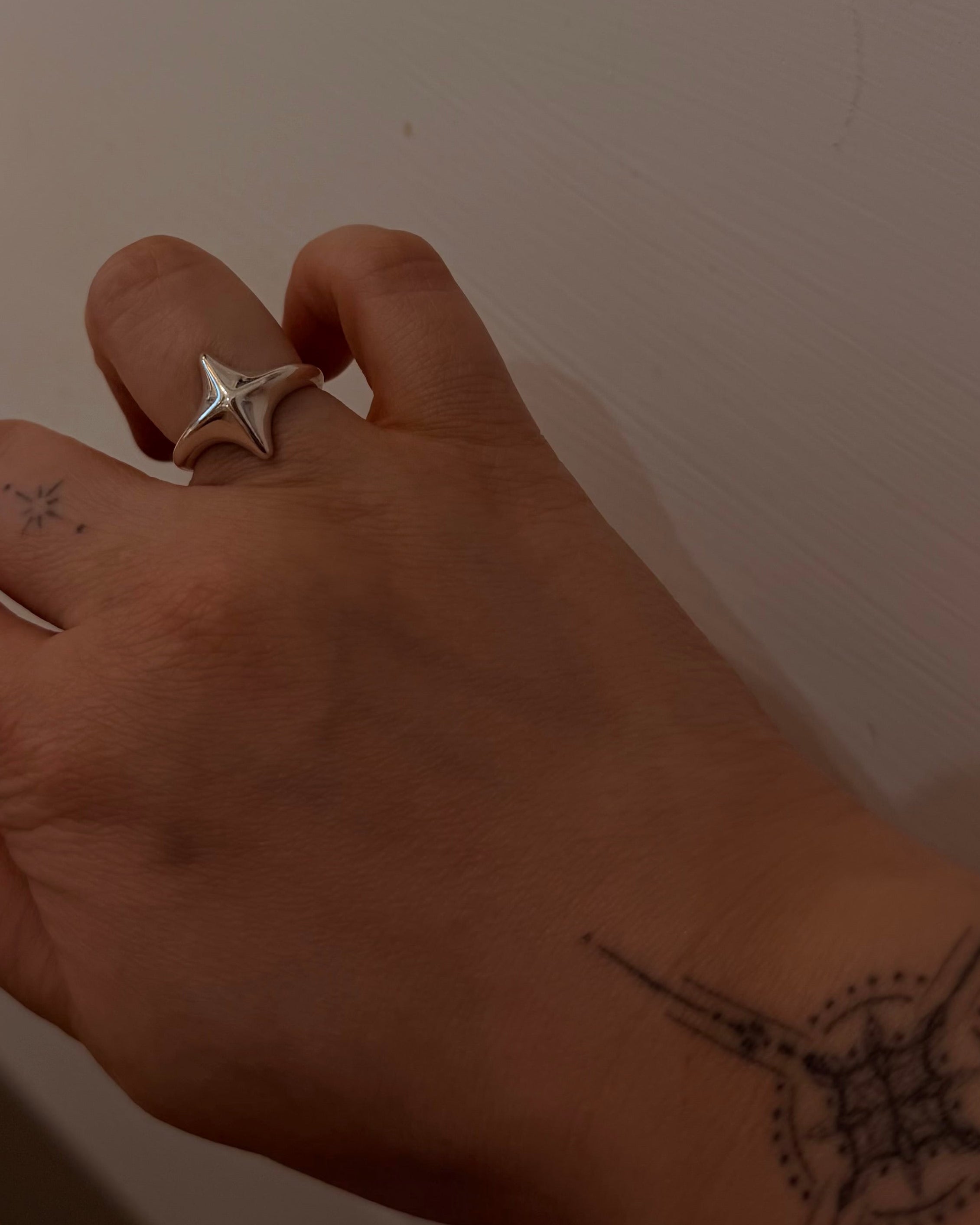 Star Sparkle 925 silver unisex ring
