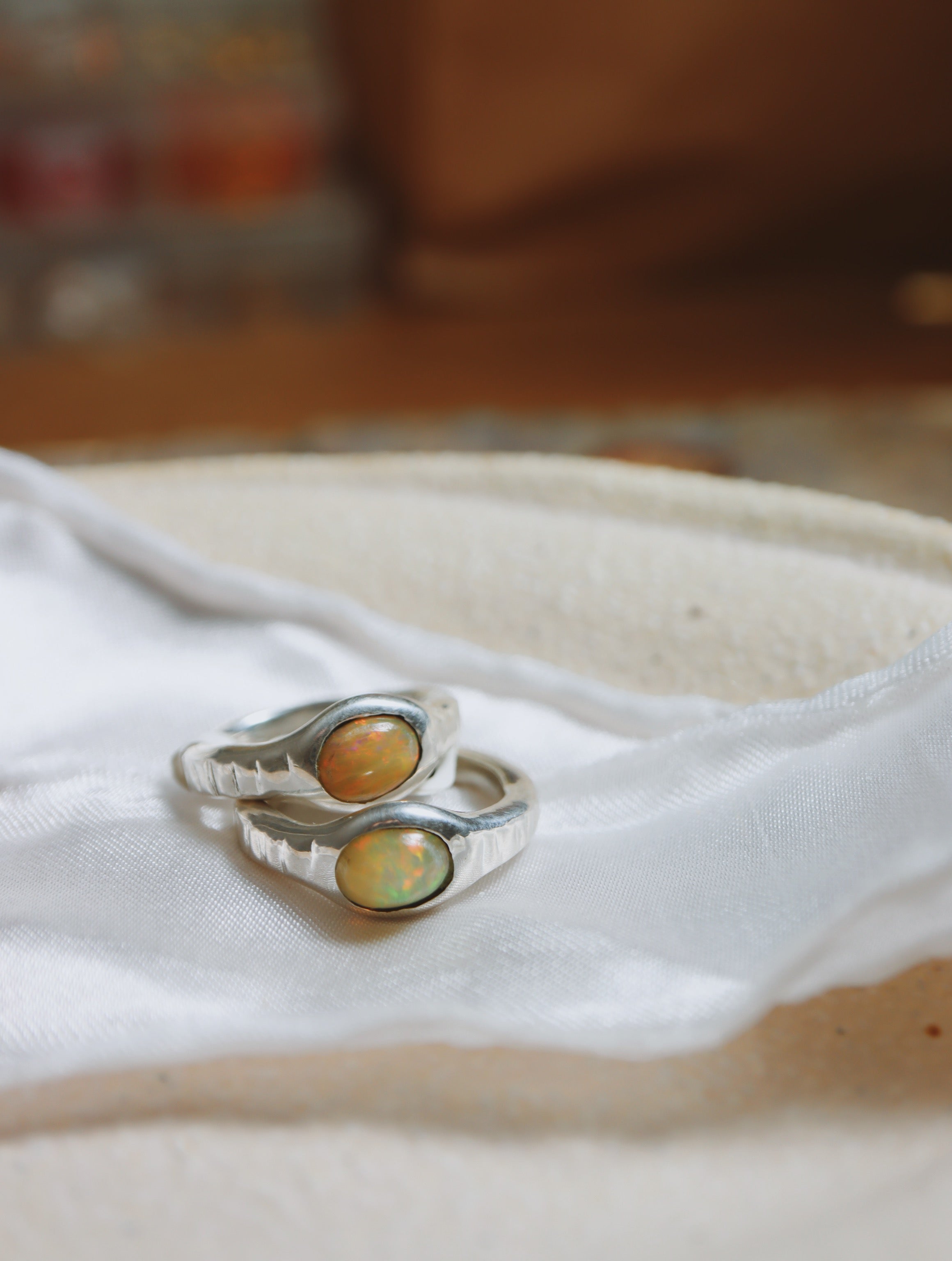 Sterling Silver Hand crafted Ethiopian Opal Ring