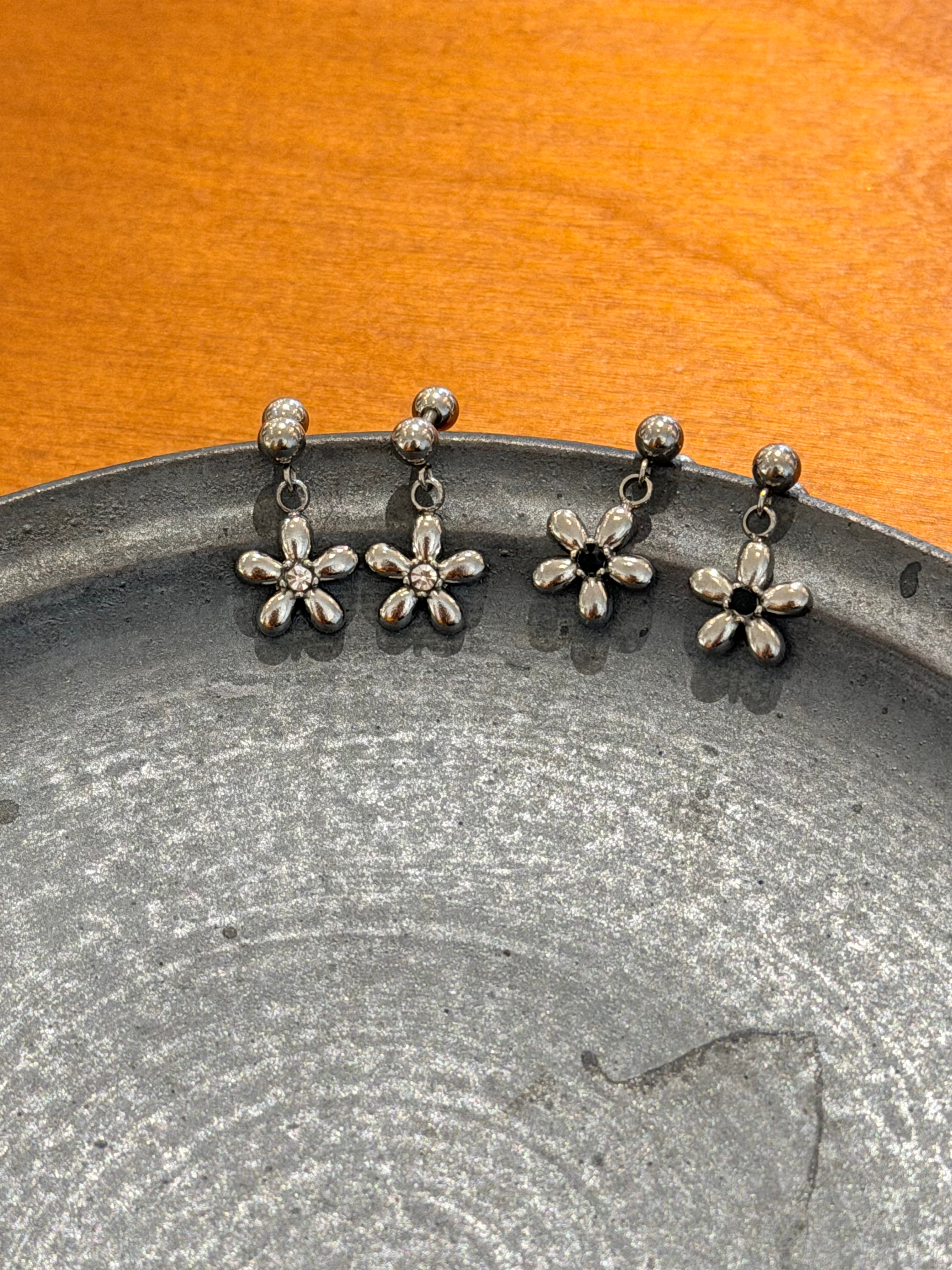 Petal drift stud surgical steel earrings