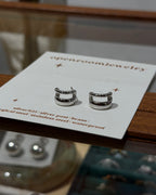 Cuff illusion stud brass earrings