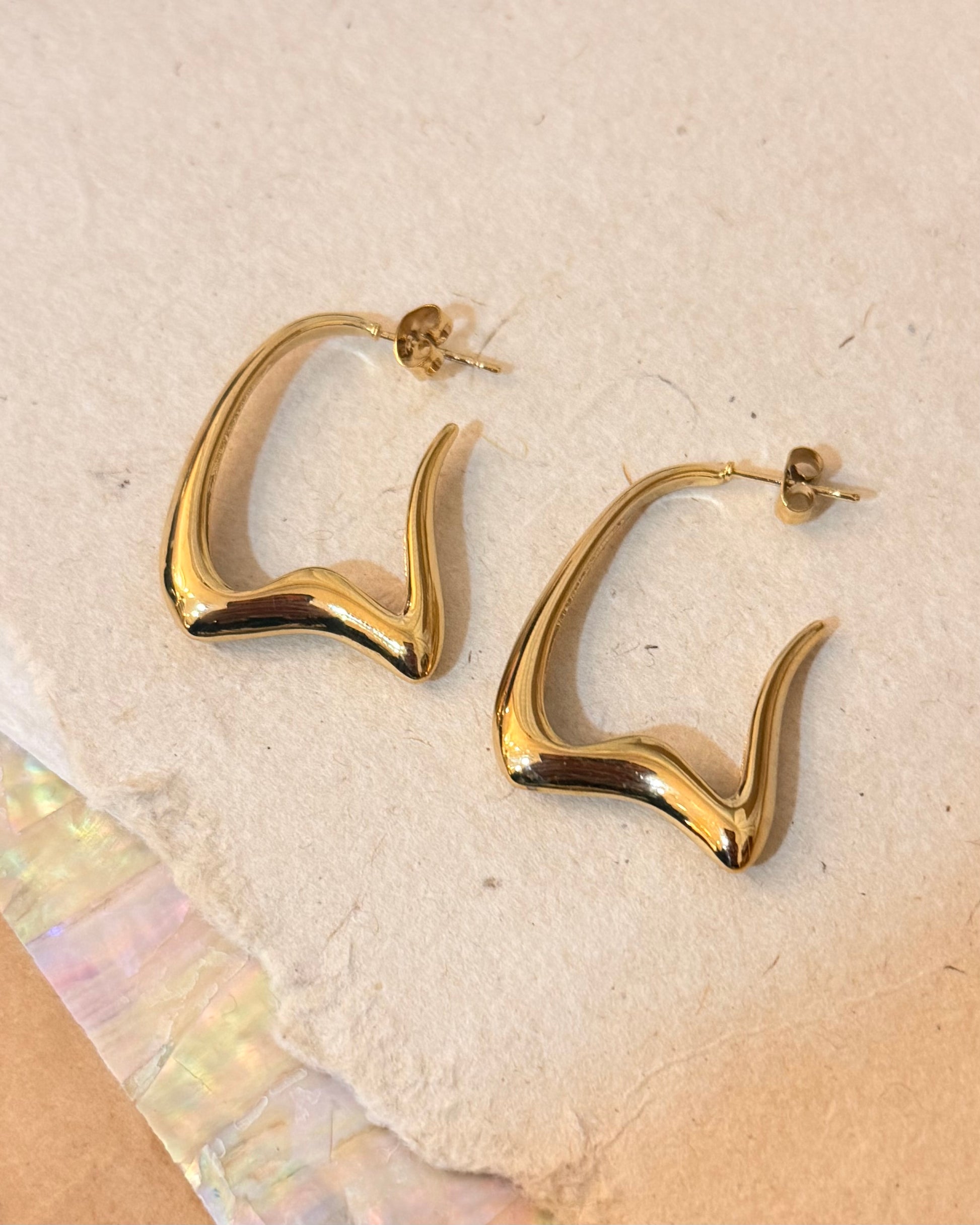 Fluid Gold Stainless steel earrings
