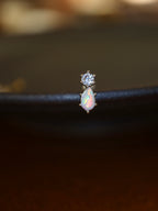 Aura Teardrop Opal Stud 925 silver earrings