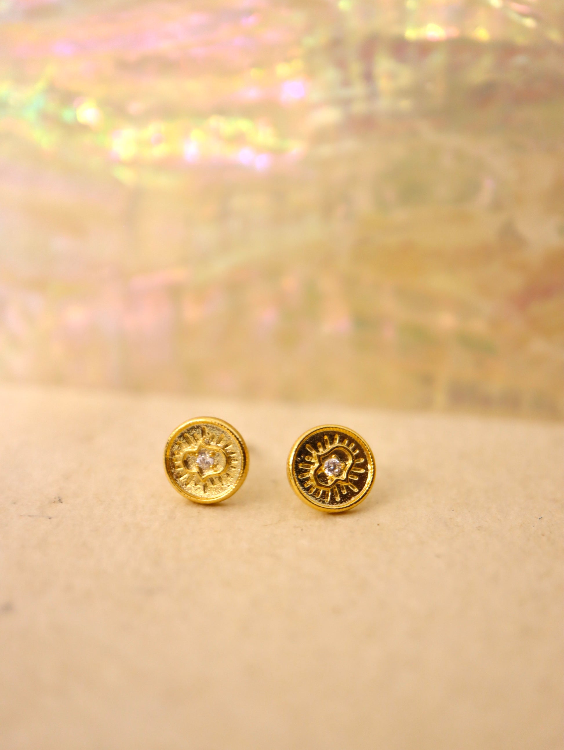 Mini coin stud earrings