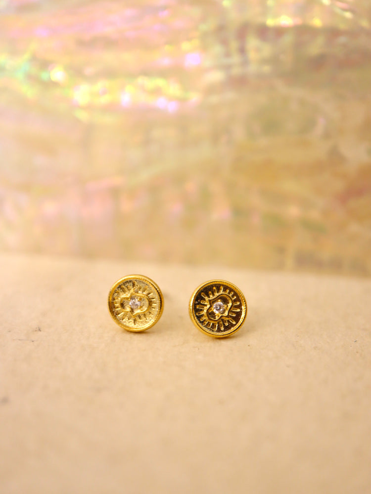 Mini coin stud earrings