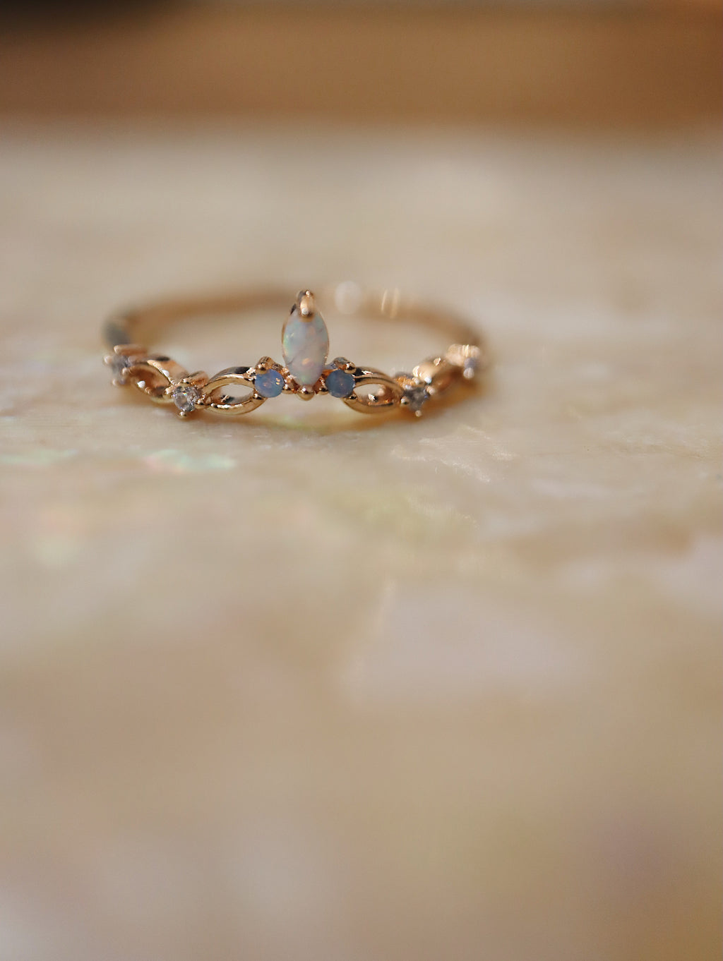 Opal cz 925 silver ring