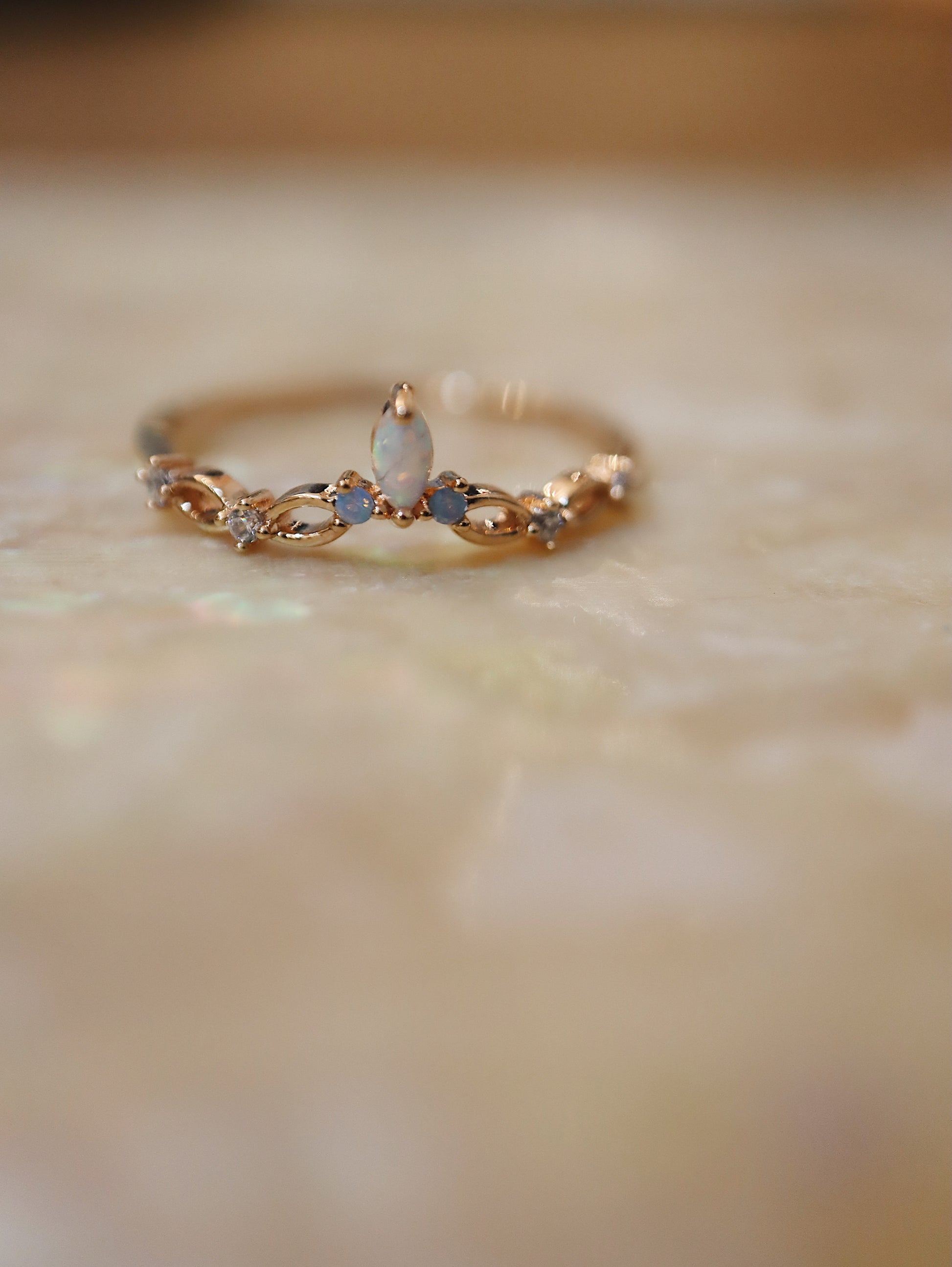 Opal cz 925 silver ring