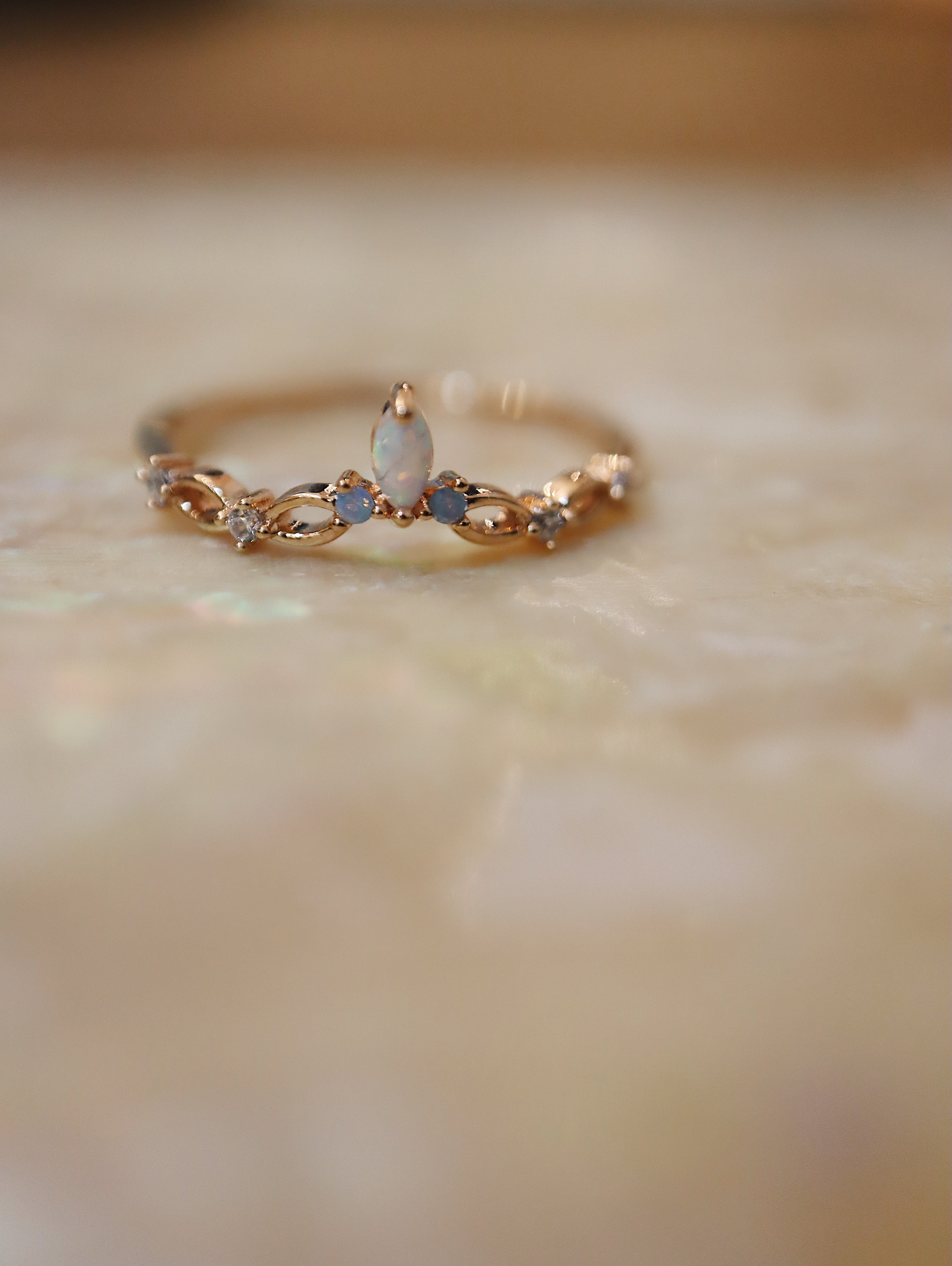 Opal cz 925 silver ring