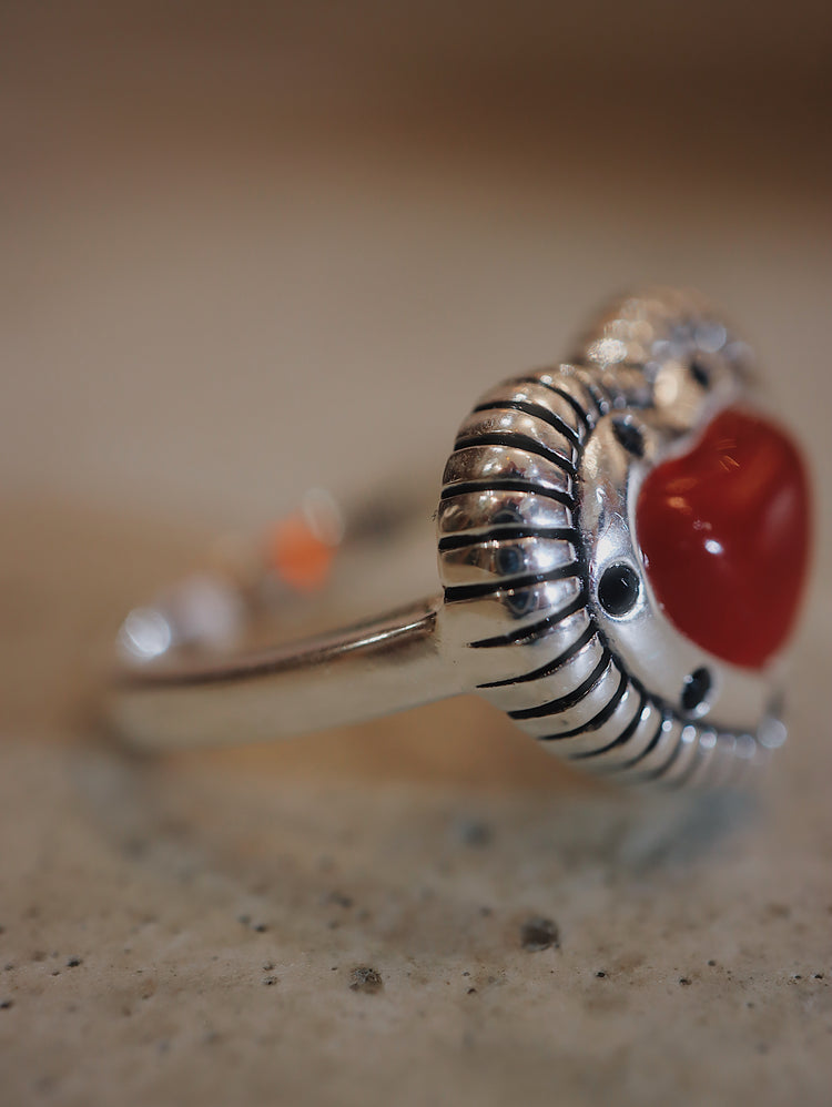 Agate silver925 heart shape ring