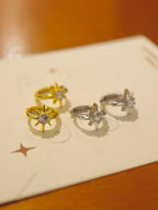 Solaris Star Hinged Hoop Earrings