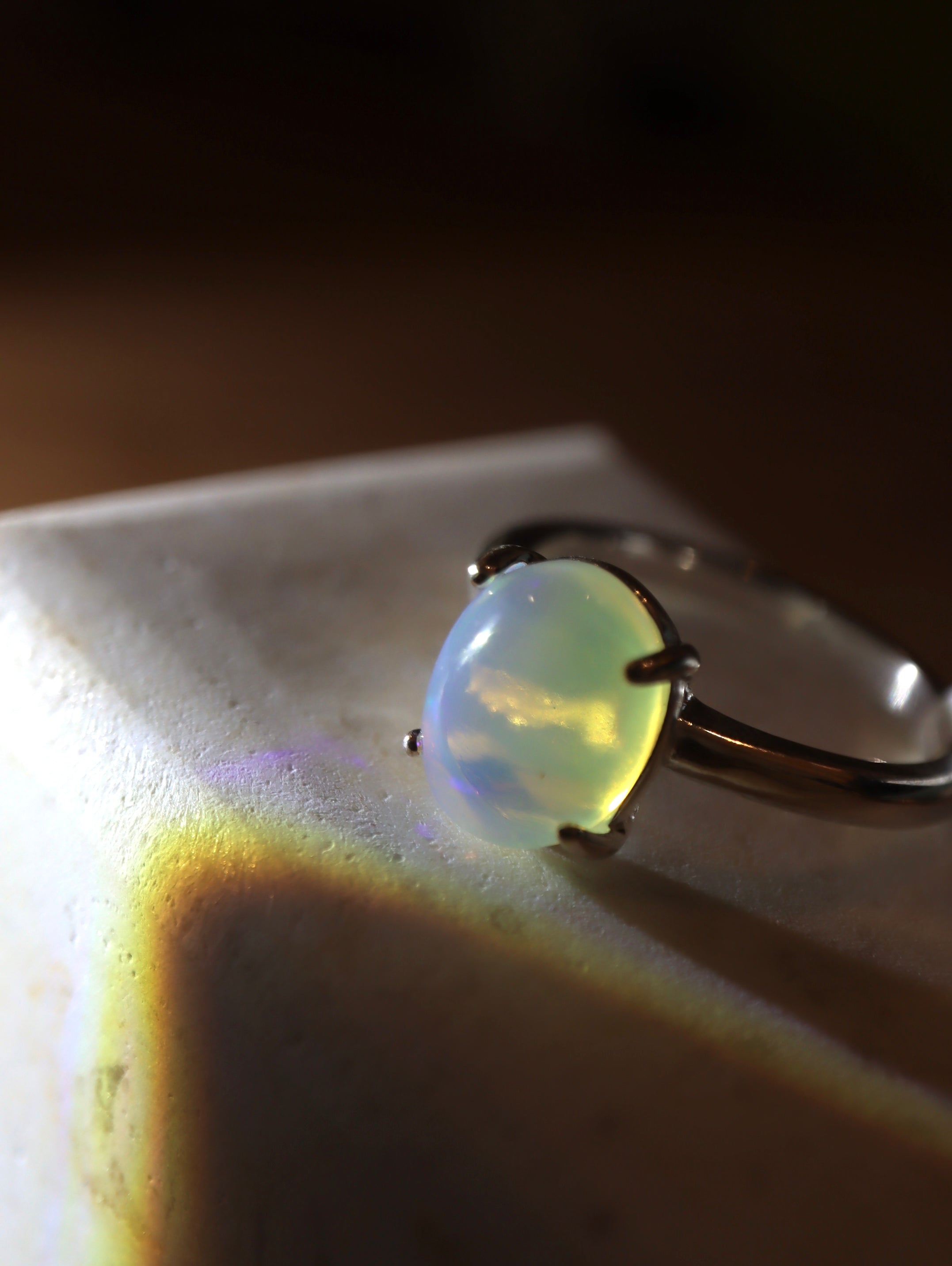 Celestial Halo Ethiopian Opal Ring Silver 925
