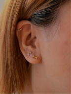 Double sparkle cz surgical steel earring