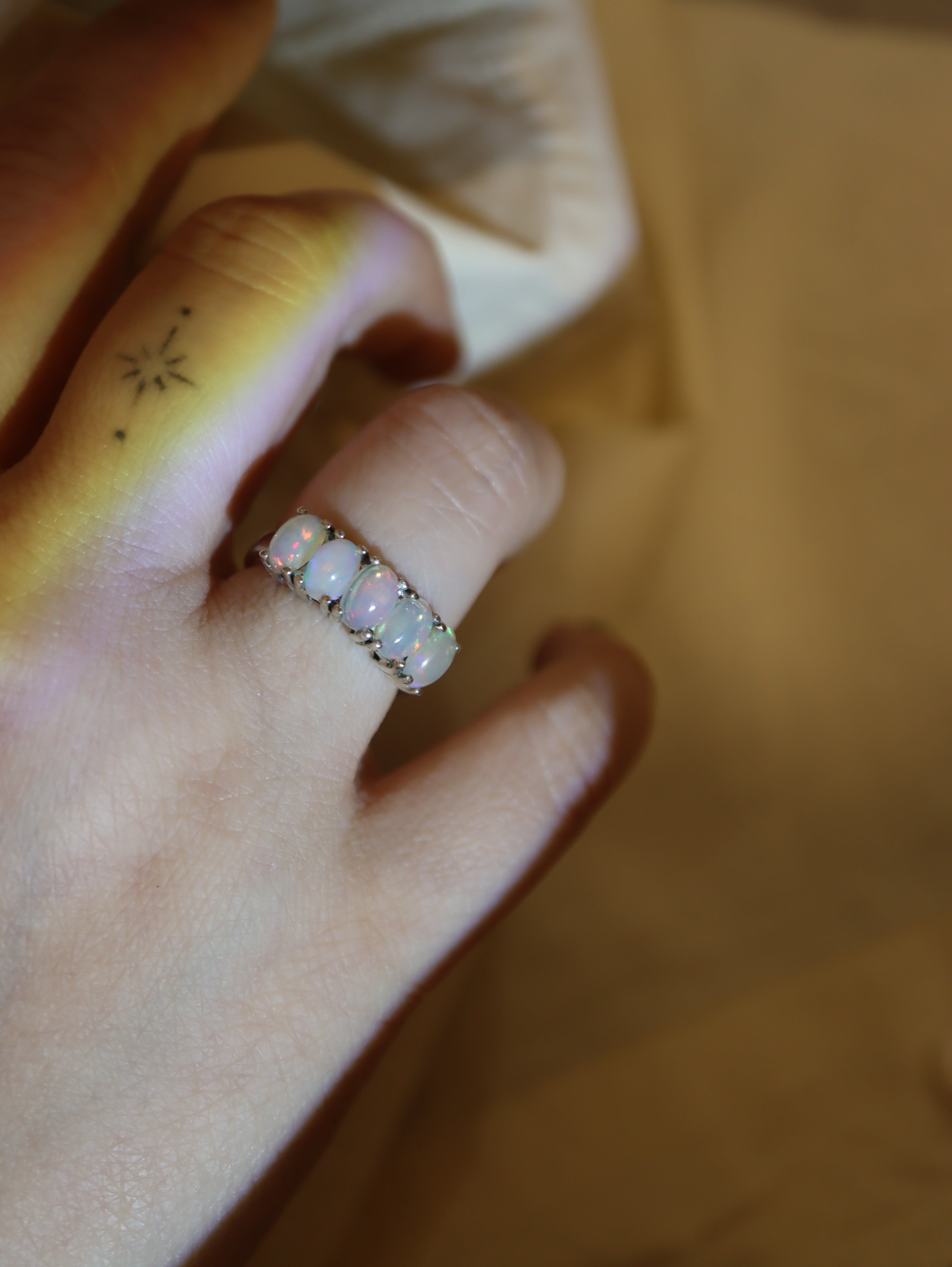 Adularia Ethiopian Opal Band Silver 925 Ring