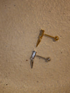 Rectangular CZ Arrowhead Stud 925 Silver Piercing Earring