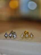 Triple Rhombus Stud Piercing Earring (1pc)