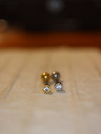 Round cz mini surgical steel stud piercing
