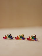 Rainbow cz marquise piercing surgical steel