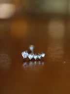 Bar curved 925 silver stud ball end piercing