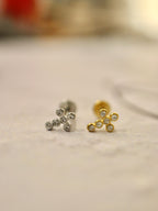 Cz cross stainless steel flat back piercing