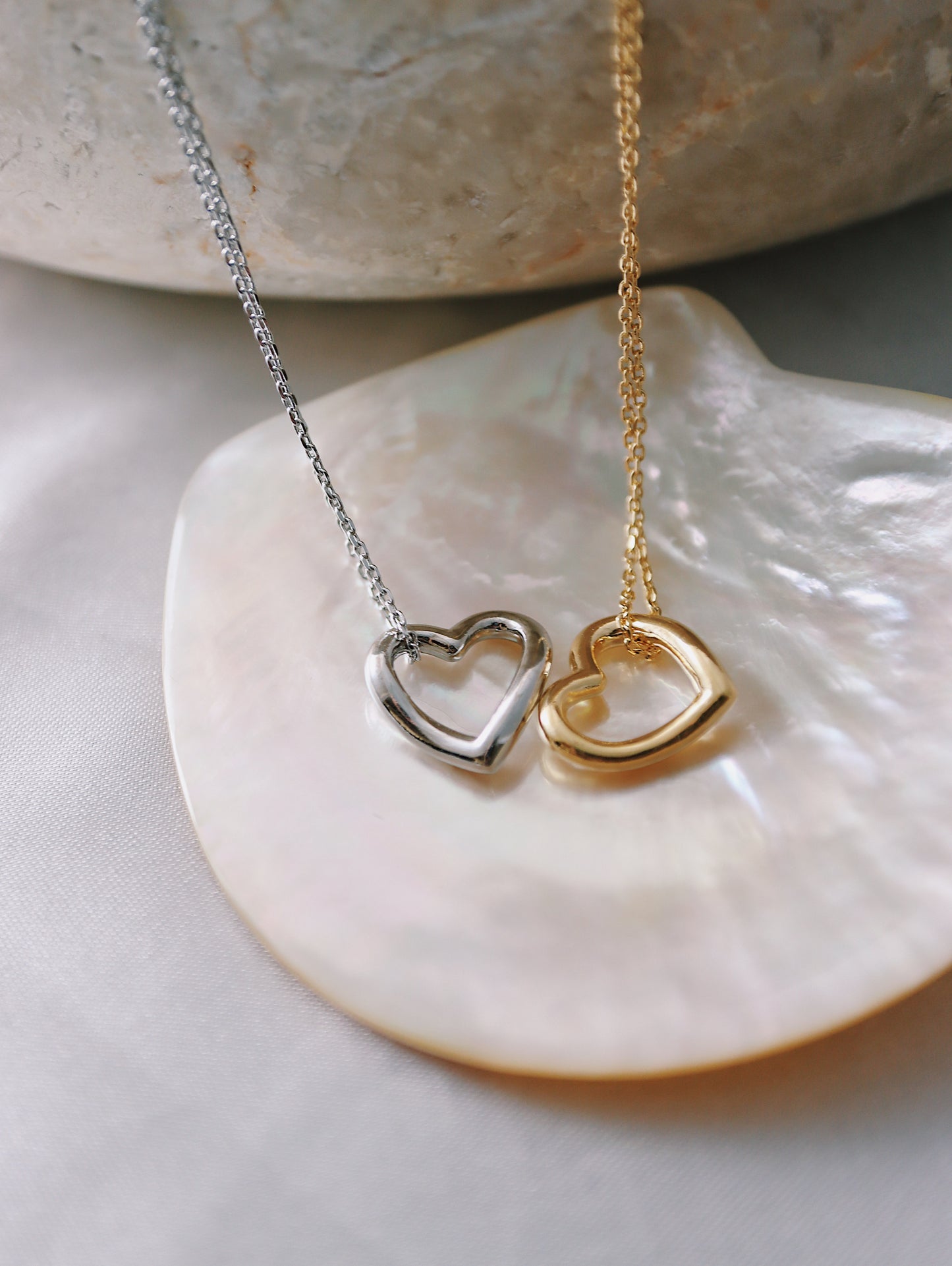 Heart brass necklace