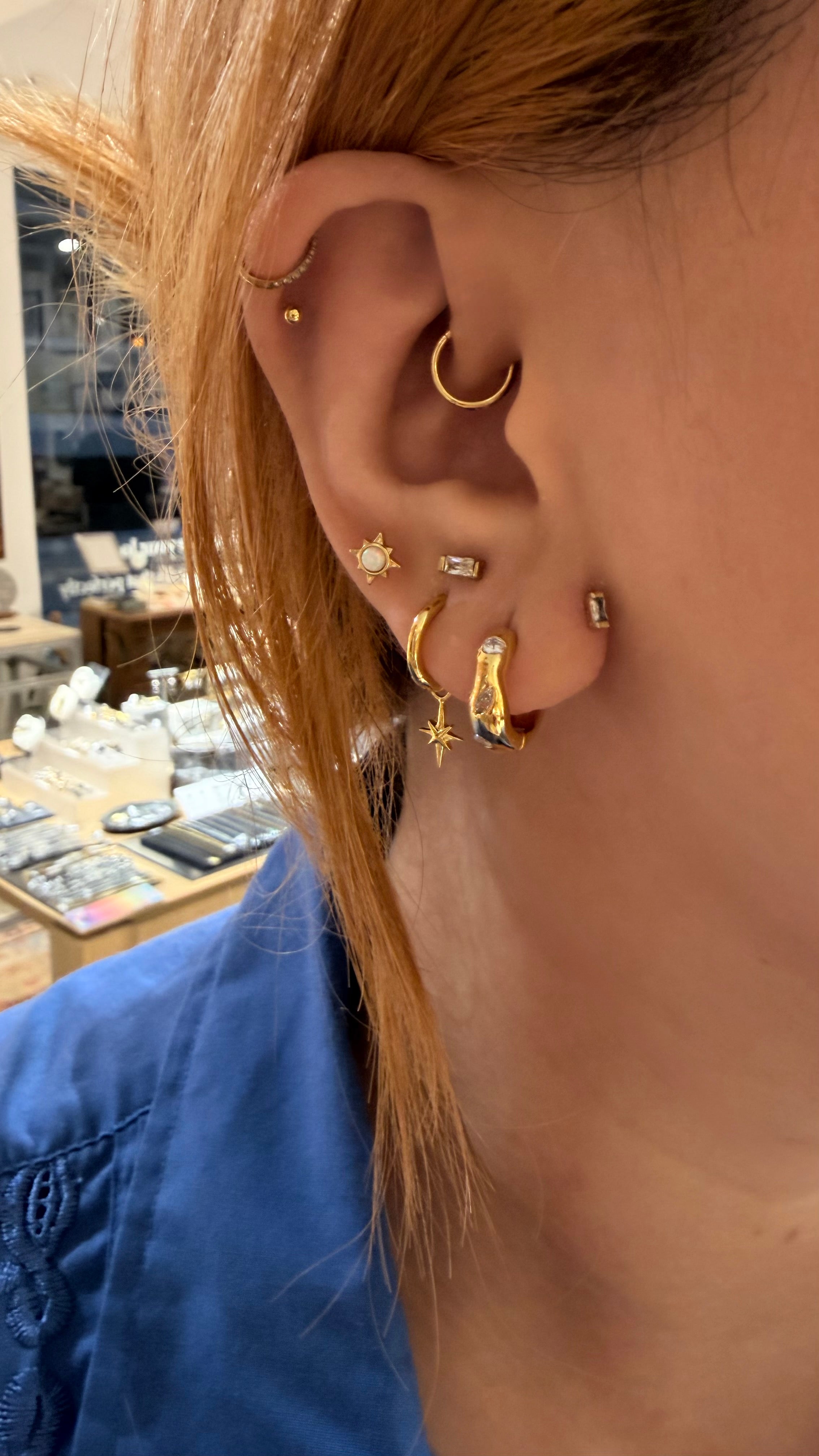 Glacier Wave Brass Hoop Earrings