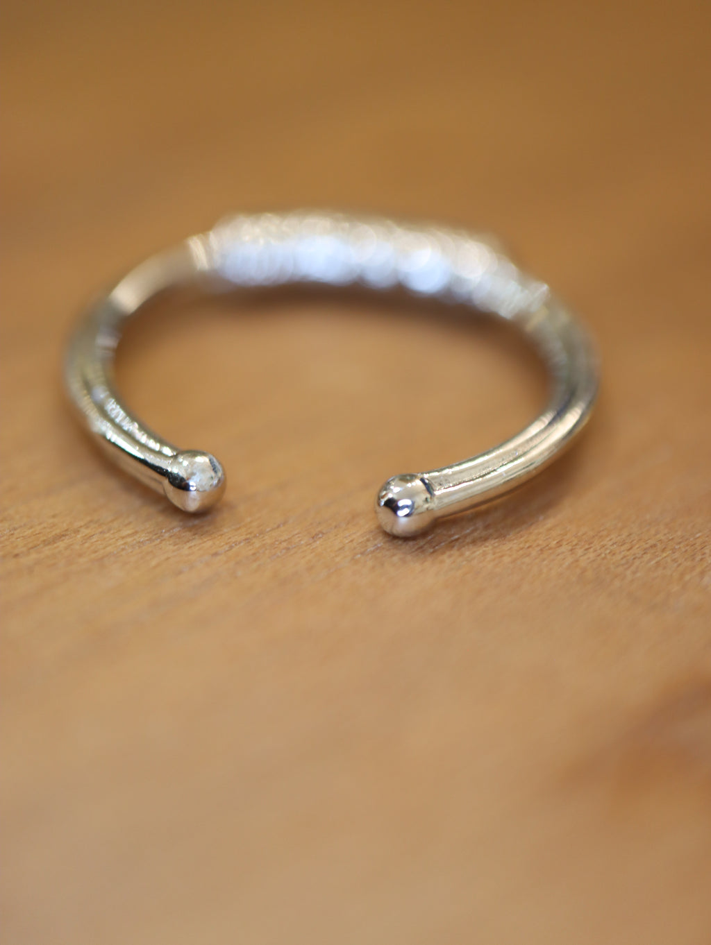 Half braided open size ring