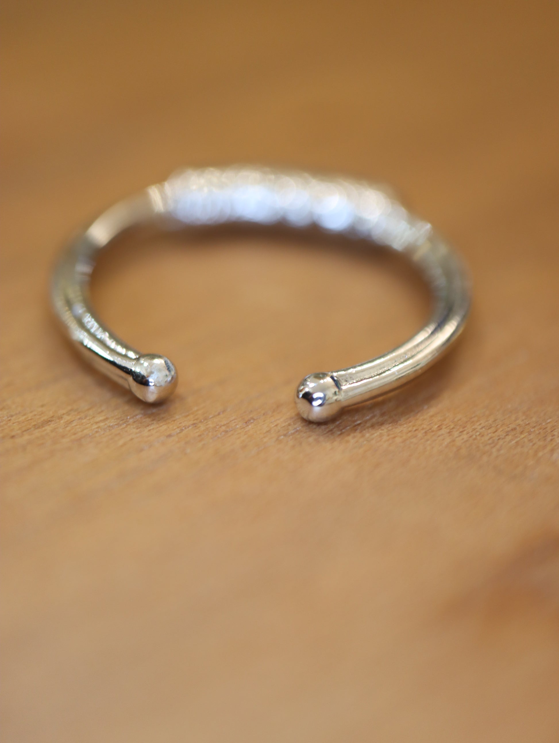 Half braided open size ring