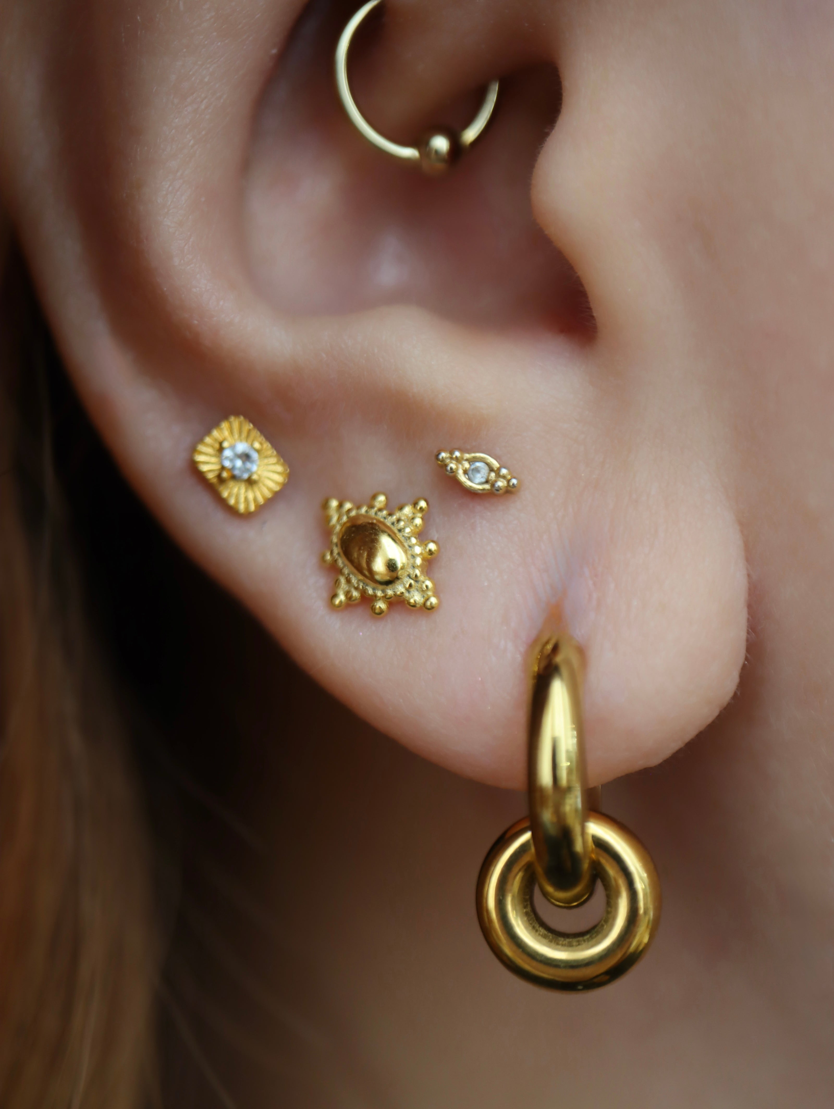 Beaded Starburst Stud 925 silver Earrings