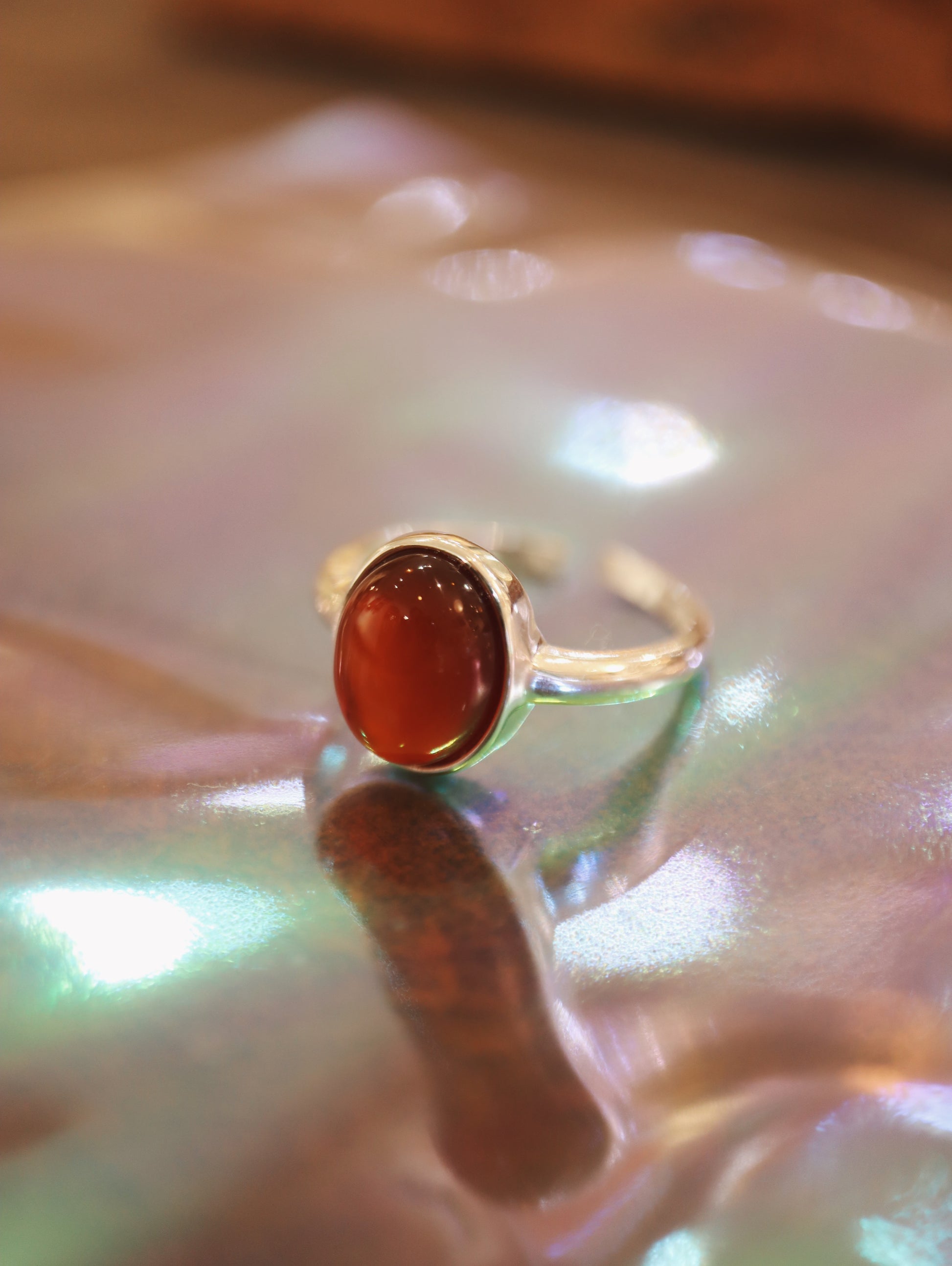 Gemstone 925 Silver open size ring