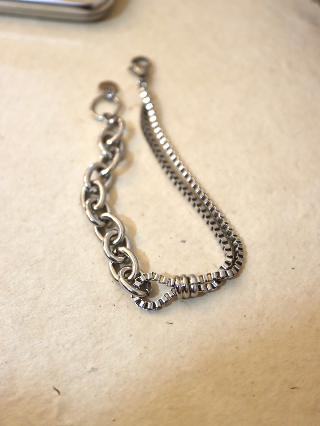 Interlock chain stainless steel bracelet