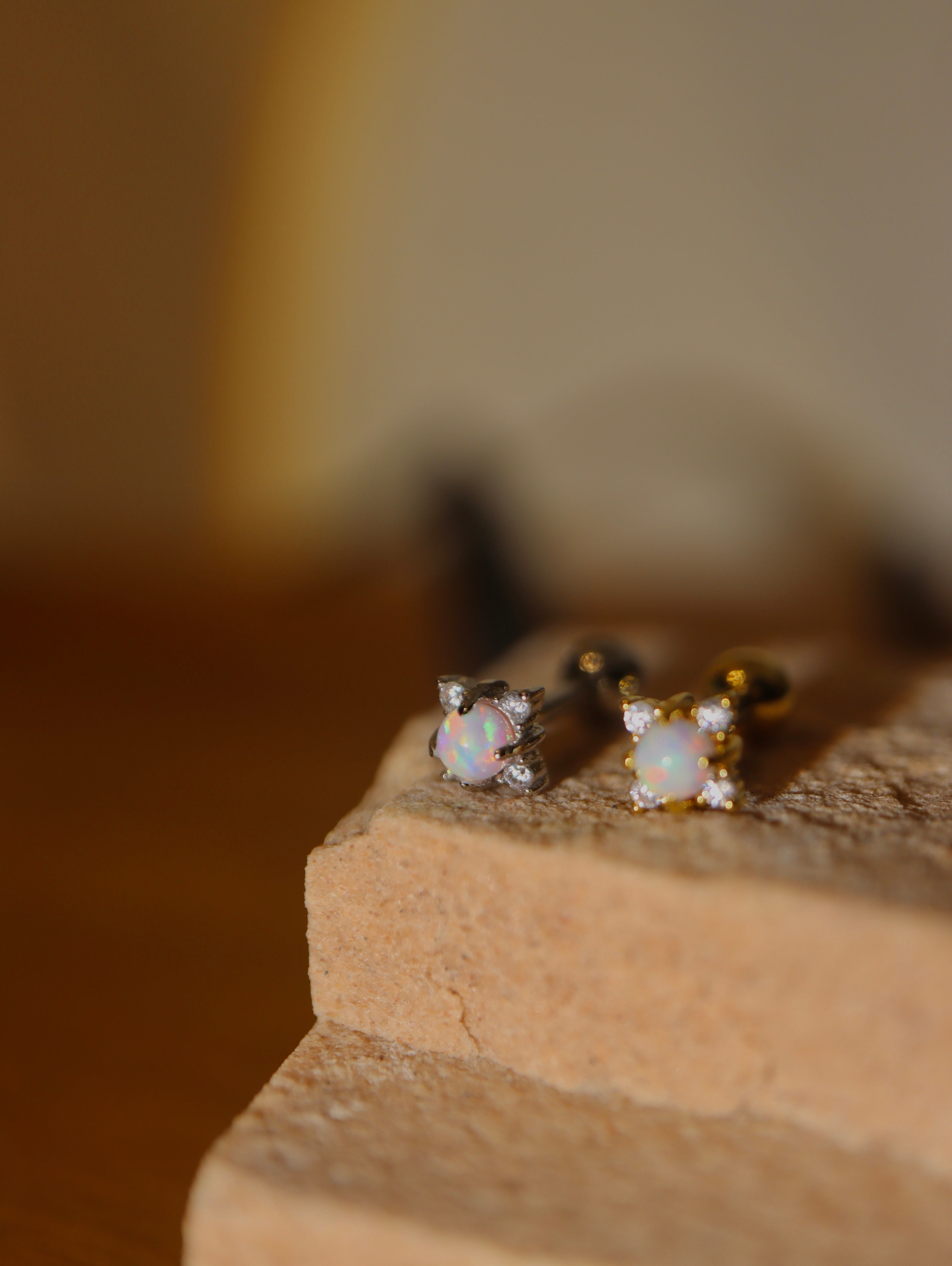 Ether Opal stud surgical steel earring