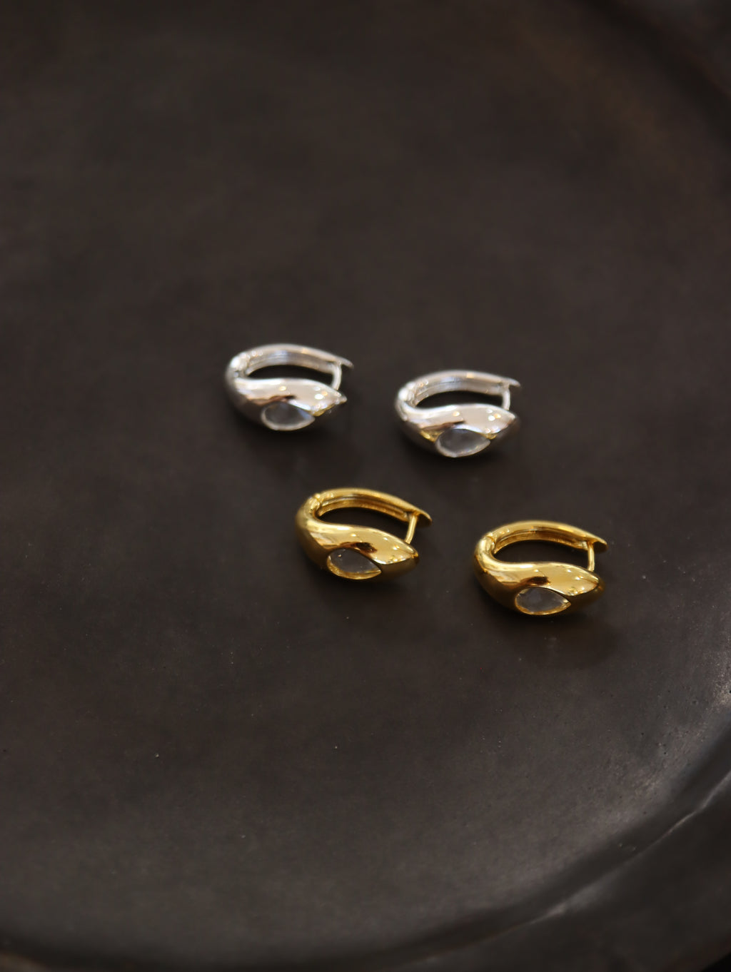 Serene white cz earrings