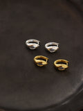 Serene white cz brass earrings