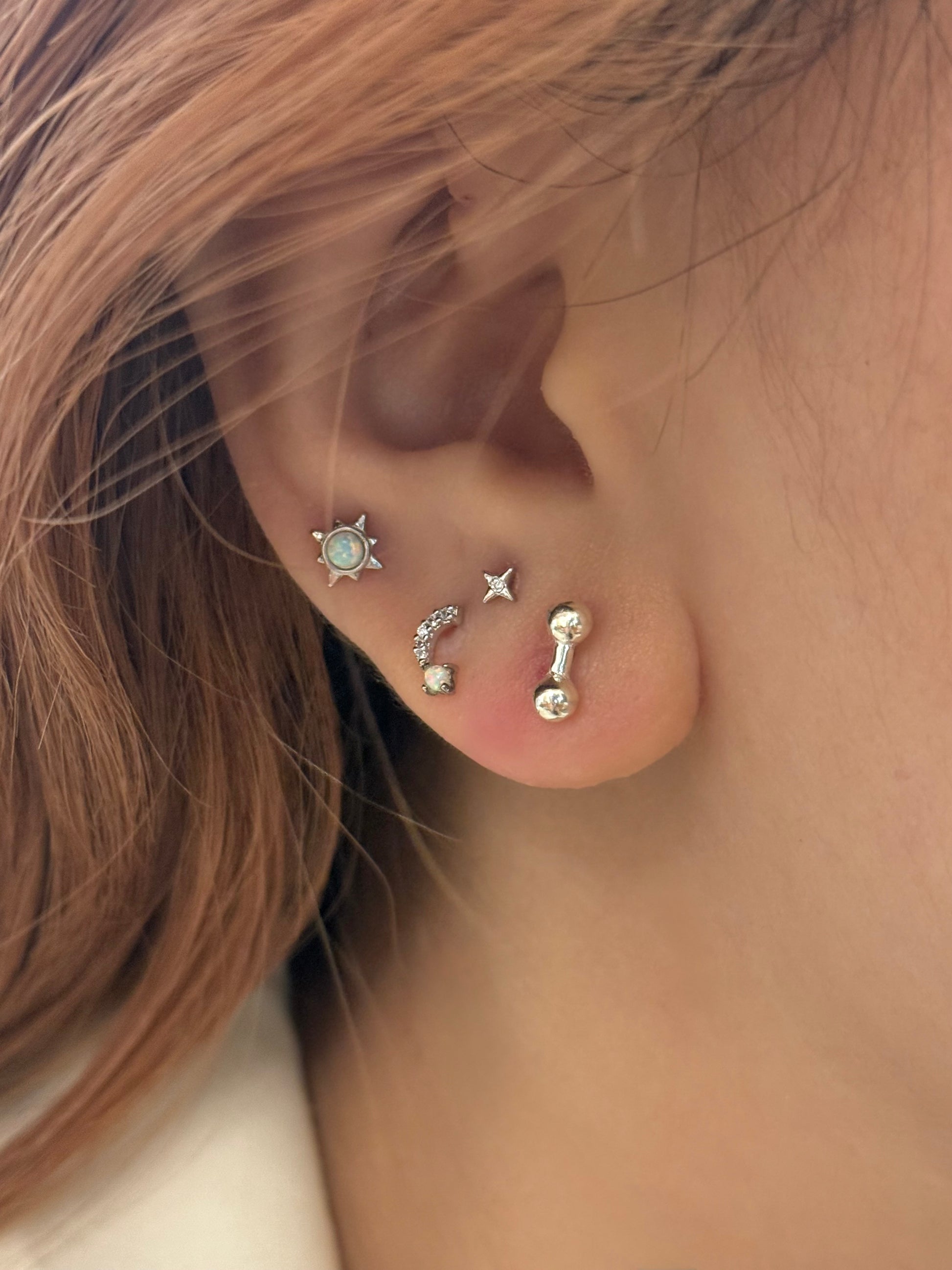 Opal star s925 piercing stud