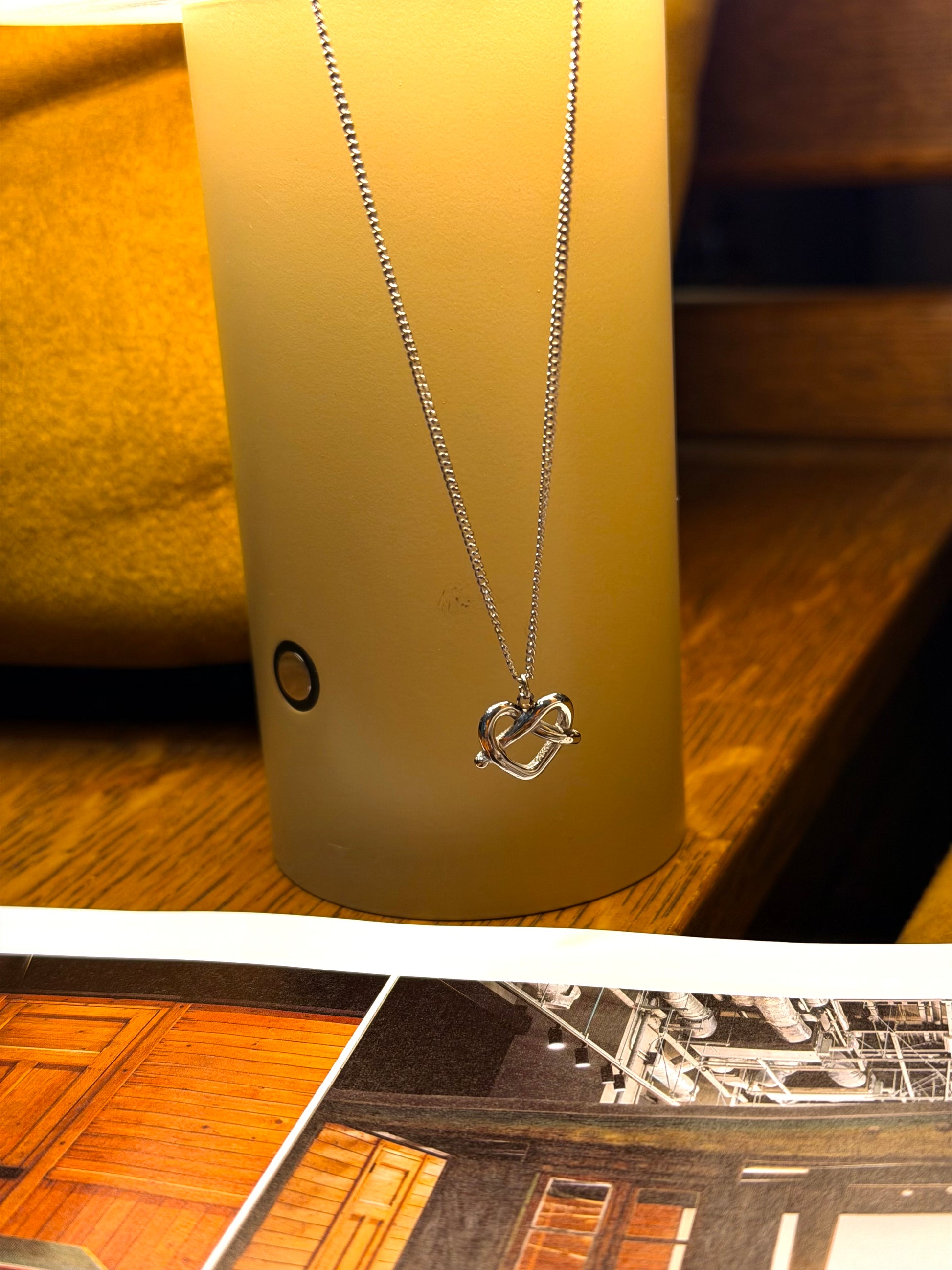 Pretzel stainless steel necklace