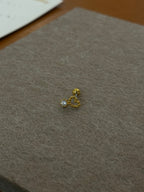 Heart drop cz surgical steel earring 16g