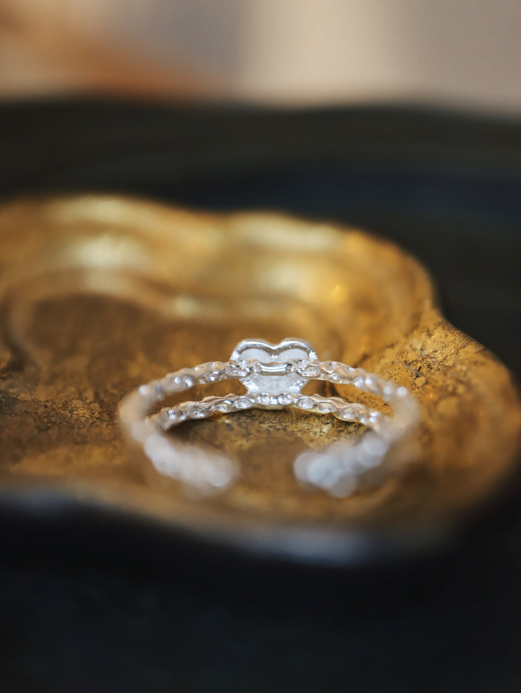 Heart double band 925 silver pinky ring